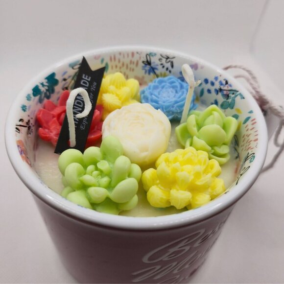 Handmade ✦ Best Mom Ever Mug Candle ✦ Sweet Orange Passionfruit Soy Wax Floral - Picture 5 of 9